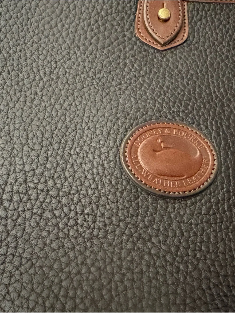 Classic Two-Tone Brown Vintage Dooney & Bourke AWL Messenger Briefcase Crossbody